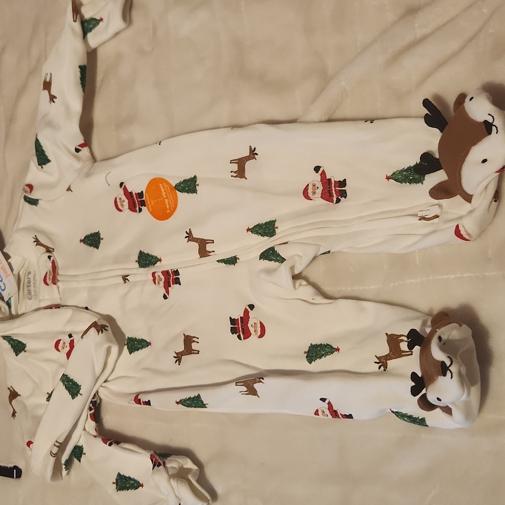 Carter's, Baby Christmas Holiday, Festive Baby Sleepwear Onesies Set 3 months - Picture 2 of 9